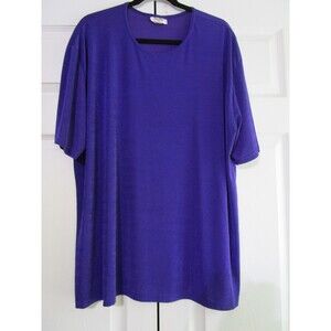 MaxiMa Shirt Womens 2XL Purple Short Sleeve Relaxed Fit Made USA Minimalist Top